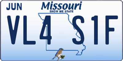 MO license plate VL4S1F