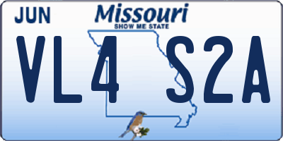 MO license plate VL4S2A