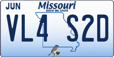 MO license plate VL4S2D