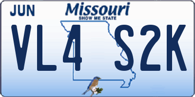 MO license plate VL4S2K
