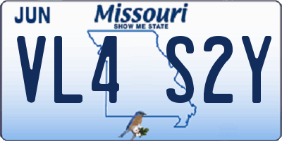 MO license plate VL4S2Y