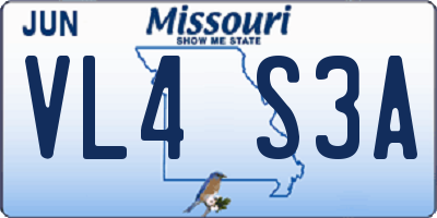MO license plate VL4S3A