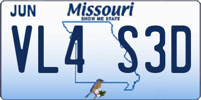 MO license plate VL4S3D