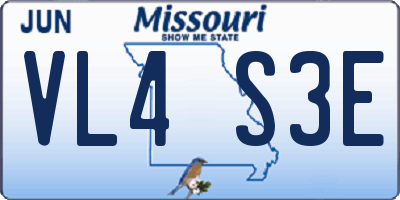 MO license plate VL4S3E