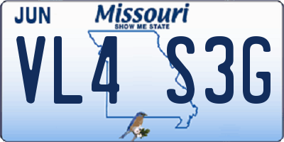 MO license plate VL4S3G