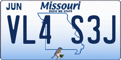 MO license plate VL4S3J