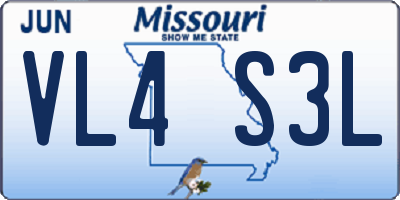 MO license plate VL4S3L