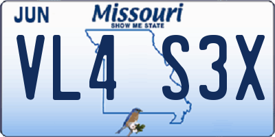 MO license plate VL4S3X