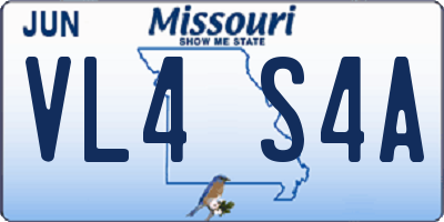 MO license plate VL4S4A