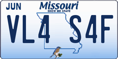 MO license plate VL4S4F