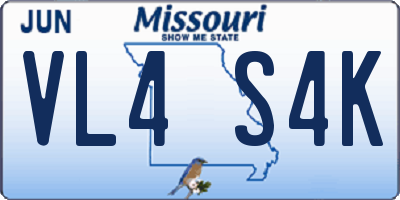MO license plate VL4S4K