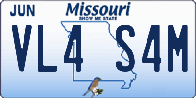 MO license plate VL4S4M