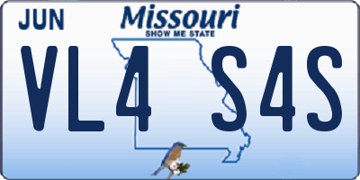 MO license plate VL4S4S