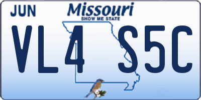 MO license plate VL4S5C