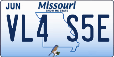MO license plate VL4S5E