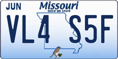 MO license plate VL4S5F