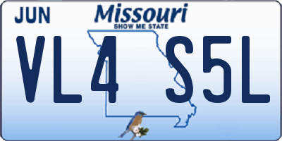 MO license plate VL4S5L
