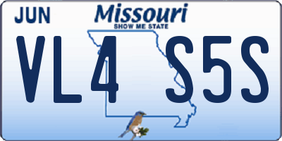 MO license plate VL4S5S