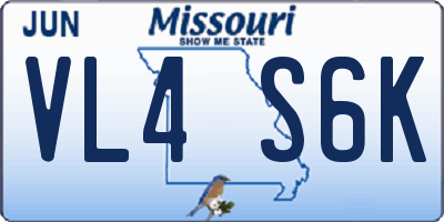 MO license plate VL4S6K
