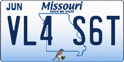 MO license plate VL4S6T