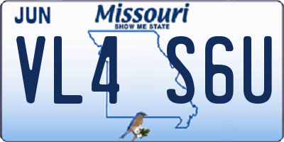 MO license plate VL4S6U