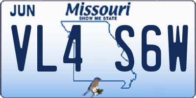 MO license plate VL4S6W