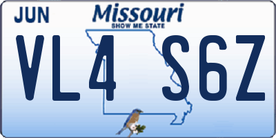 MO license plate VL4S6Z