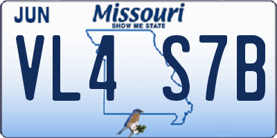 MO license plate VL4S7B