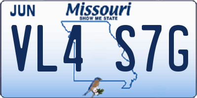 MO license plate VL4S7G