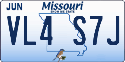 MO license plate VL4S7J