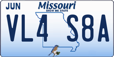 MO license plate VL4S8A