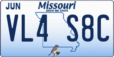 MO license plate VL4S8C
