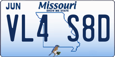 MO license plate VL4S8D