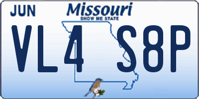MO license plate VL4S8P