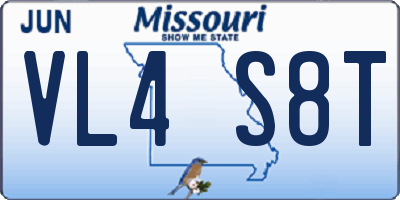 MO license plate VL4S8T