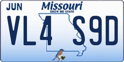 MO license plate VL4S9D