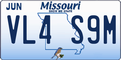 MO license plate VL4S9M