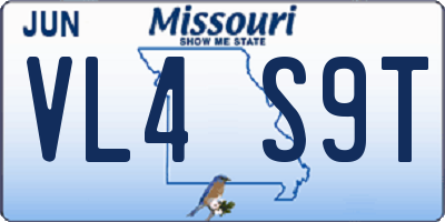 MO license plate VL4S9T