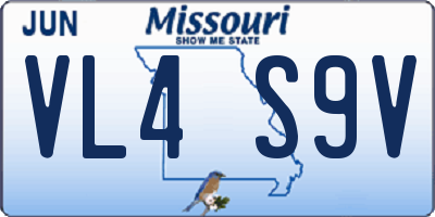 MO license plate VL4S9V