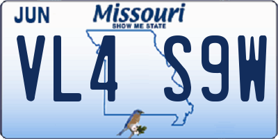 MO license plate VL4S9W
