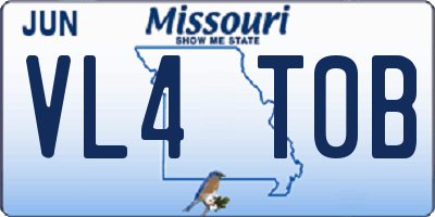 MO license plate VL4T0B