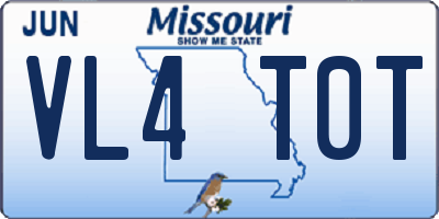 MO license plate VL4T0T