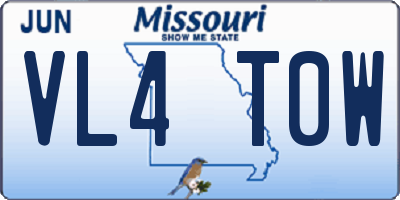 MO license plate VL4T0W