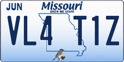 MO license plate VL4T1Z