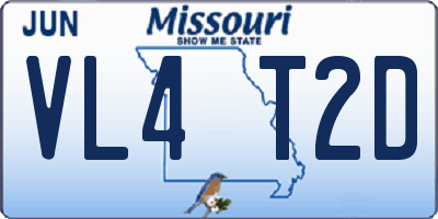 MO license plate VL4T2D