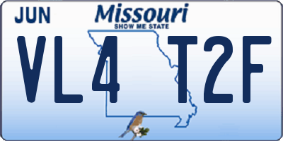 MO license plate VL4T2F