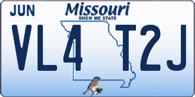 MO license plate VL4T2J