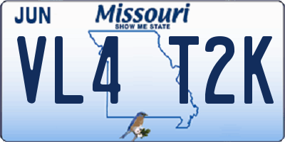 MO license plate VL4T2K