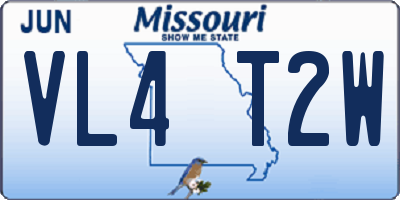 MO license plate VL4T2W