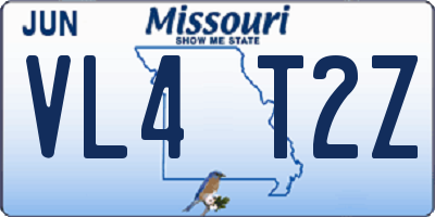 MO license plate VL4T2Z